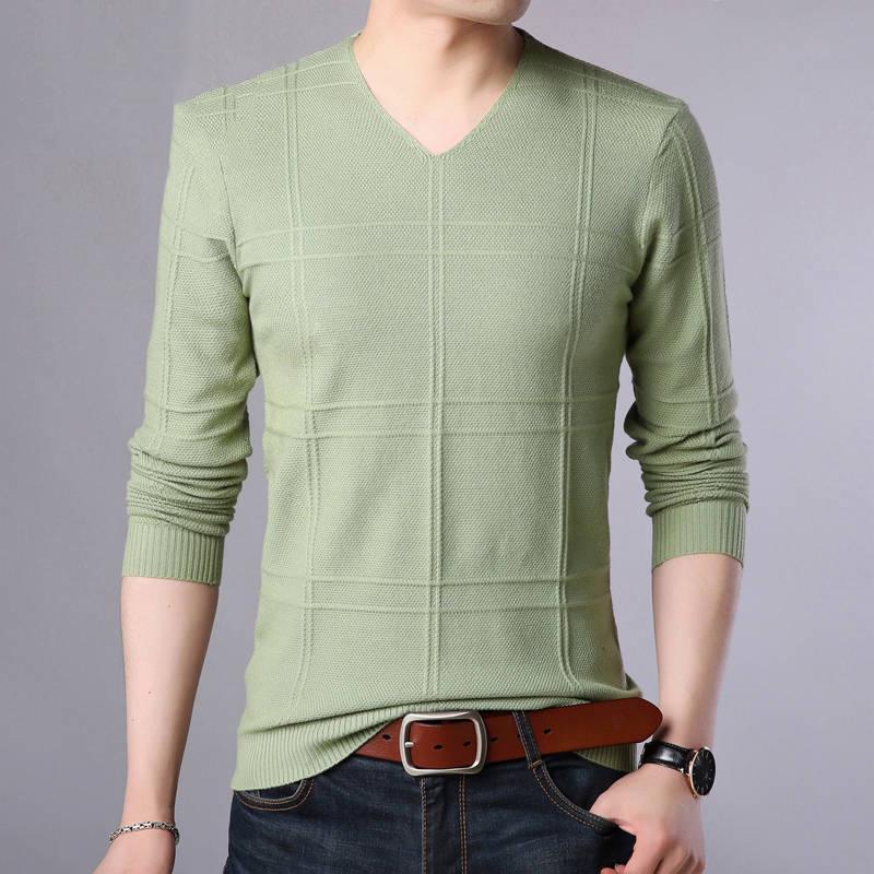 Autumn Winter Men's Sweater Men's V-Neck Casual Sweater Men's Slim Fit Brand Knitted Pullovers