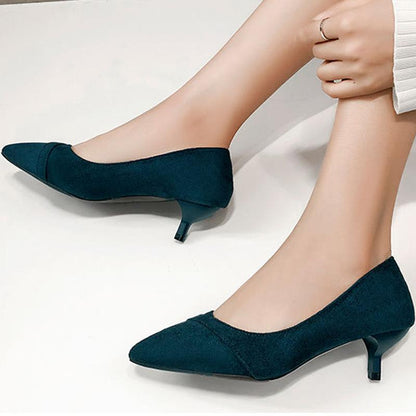 Women Pumps Suede High Heels Shoes  Office Shoes Stiletto Party Shoes Female Comfort Women Pointed Toe Heels