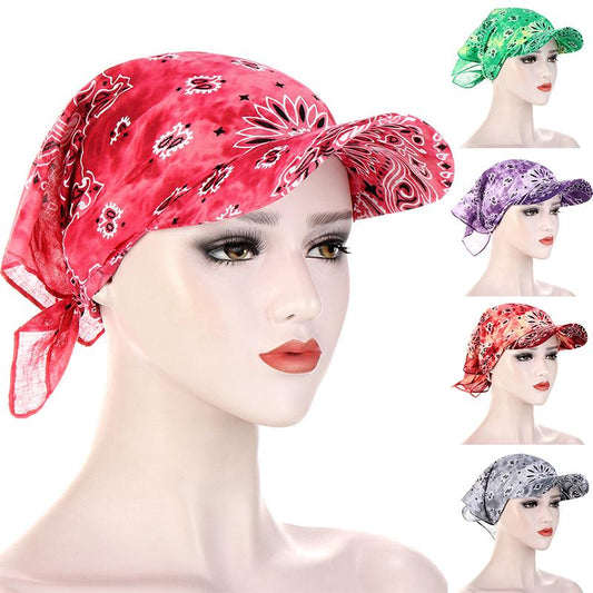 1PC Leisure for Women Bandana Scarf Printed Sunscreen Hedging Cap Peaked Cap Outdoor Supplies