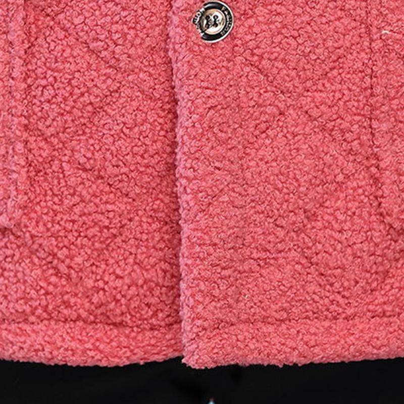 2021 Cotton-padded Jacket Women's Winter Plus Velvet Thickening Imitation Lamb Hair Short Grain Velvet Loose Woolen Coat