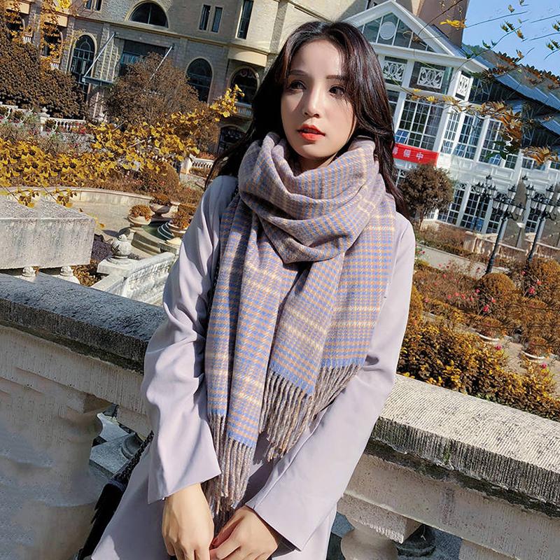 Women Cashmere Scarf Plaid Women Fashion Warm Winter Shawl for Women Pashmina Shawl