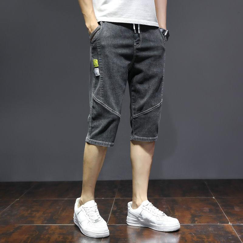 Cropped Pants Men's Loose Fashion Brand Slim Spring and Summer Thin Denim Shorts Trend Casual Pants