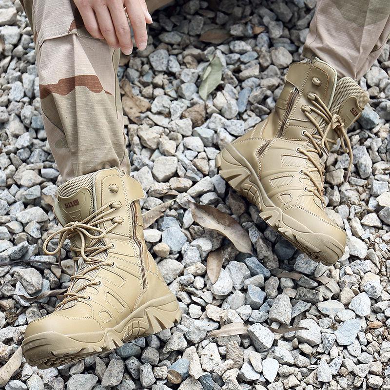 Men Tactical Military Boots Winter Leather Waterproof Desert Combat Army Work Shoes Mens Ankle Boot