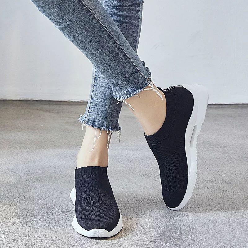 New Socks Shoes Women's Casual Platform Women's Shoes 2019 New Flat Bottom Sports Shoes