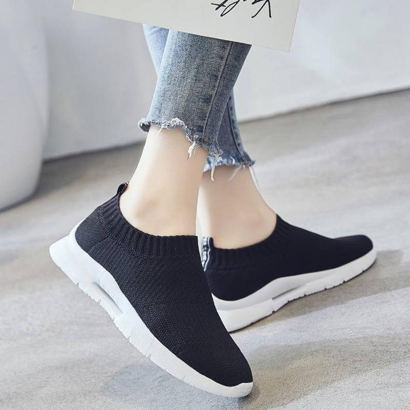 New Socks Shoes Women's Casual Platform Women's Shoes 2019 New Flat Bottom Sports Shoes