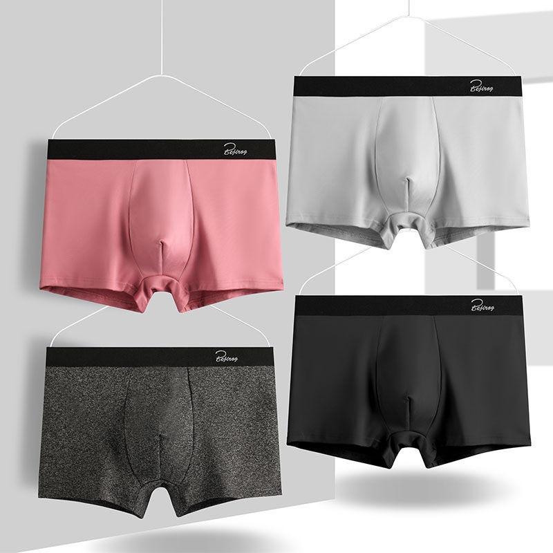 4-pack Men's Briefs Youth Boxer Briefs Plus Fat Size Mid-waist Breathable Boxer Briefs