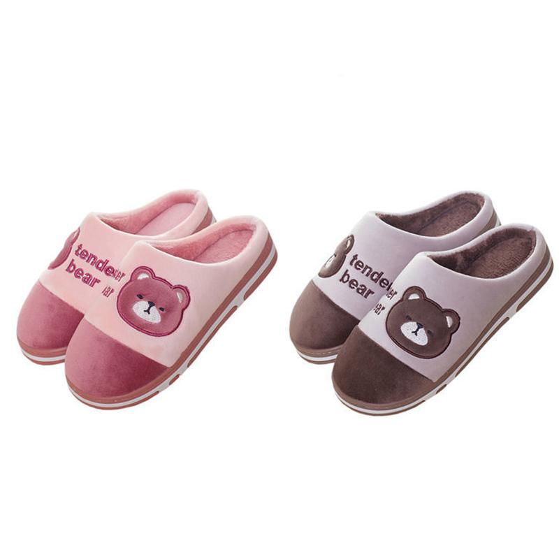 Thick-soled Non-slip Household Couple Slippers Warm Thick Plush Slippers Winter Unisex Indoor Cotton Slippers