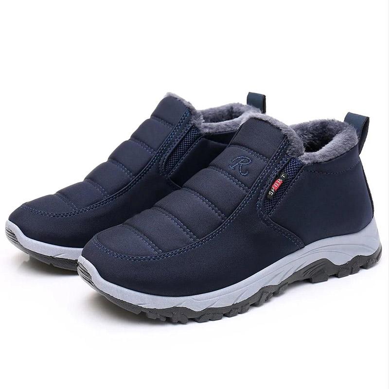 Winter Snow Cotton Shoes Men's Thickened and Velvet Warm Boots Old Beijing Parents Snow Boots