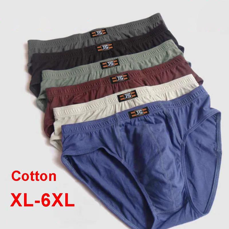 6-pack Men's Cotton High-waist Briefs Middle-aged and Elderly Loose Large Size Underwear