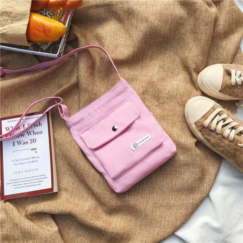 Small Bag Slanting Female Fashion colorful Shoulder Bag Canvas bag Phone Coin Wallet