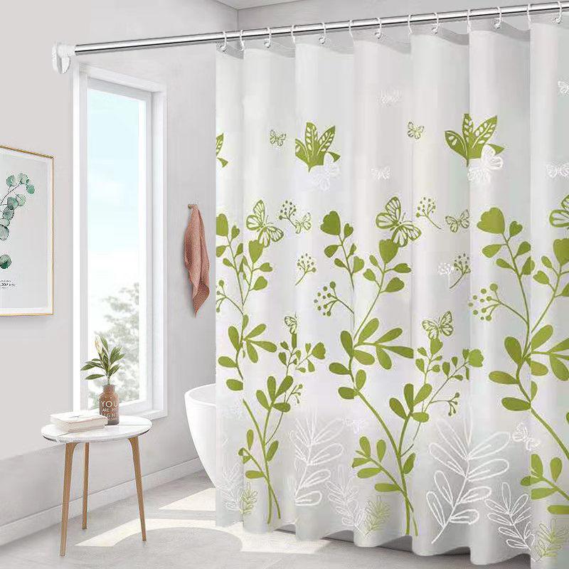 Bathroom Waterproof Curtain, Mildew Proof Shower Curtain, Shower Partition Curtain, Shower Curtain, Bathroom Curtain, Free Perforation