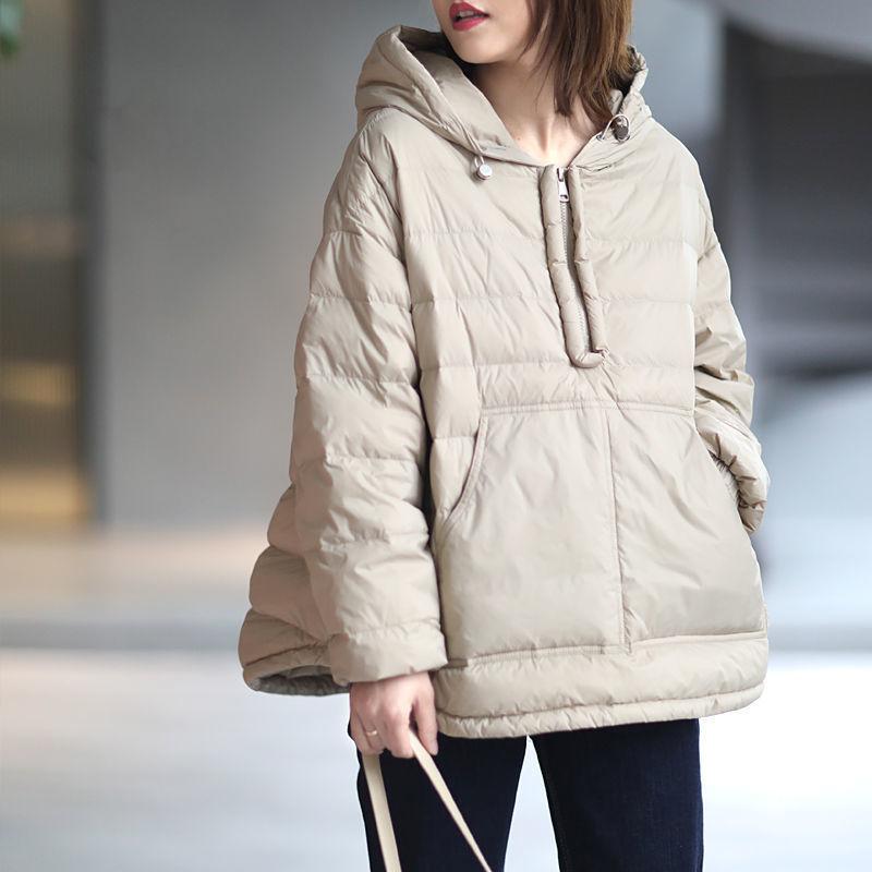 Ultra-light Plus Size Thin Down Jacket Women 2021 Autumn Winter Slim Short Hooded Warm White Duck Down Coat Women Outerwear