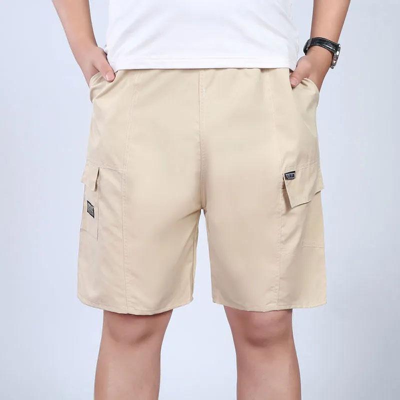 Men's Loose Summer Shorts Comfortable and Breathable Outer Wear Beach Pants Casual Tooling Style Straight Pocket Five-point Pants