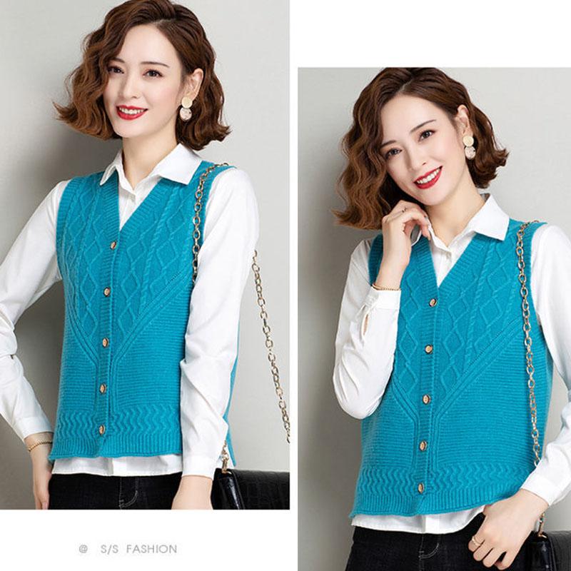 Autumn and Winter Short Cardigan Vest Knitted Loose All-match Blouse Fashion Casual Women's Jacket