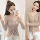 All-match Autumn and Winter V-neck Woolen Sweater Slim Slimming Long-sleeved Knitted Bottoming Shirt Top Pullover Sweater Women