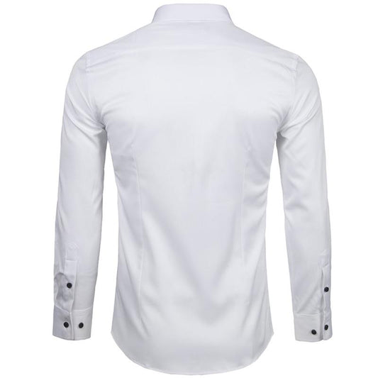 Men's Comfortable Bamboo Fiber Dress Shirts Casual Slim Fit Long Sleeve Male Social Shirts