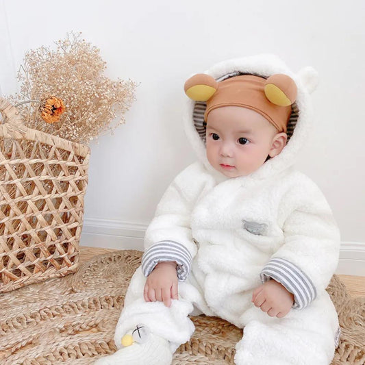 Baby One-piece Clothes Autumn and Winter Newborn Baby Men's Ha Clothes Lovely Women's Climbing Clothes Outdoor Clothes Thickened Cotton Insulation