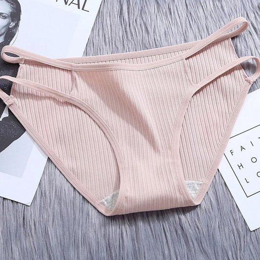 4Pcs/Set Low Waist Solid Color Seamless Underpants Women's Spring Summer All-match Large Size Causal Soft Briefs