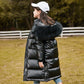 Children's Down Jacket Girls Mid-length Thickened Over The Knee Warm Down Jacket with Fur Collar