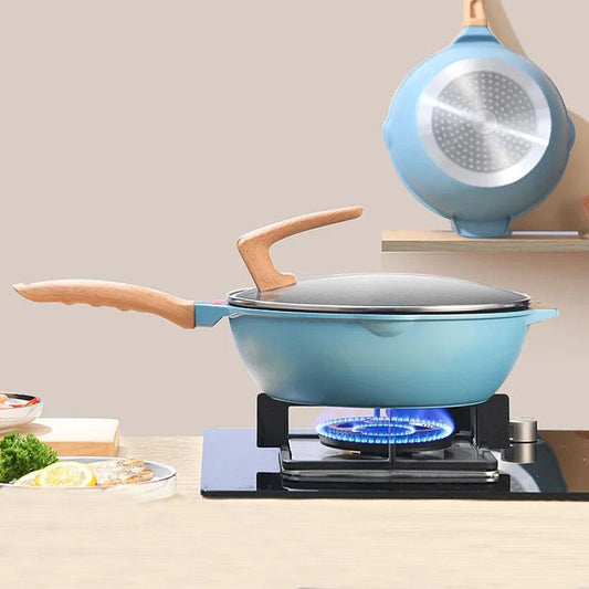 Deep Frying Pan Maifan Stone Wok Non-stick Pan Household Pan Frying Pan Induction Cooker Special Cooking Kitchen Cookware