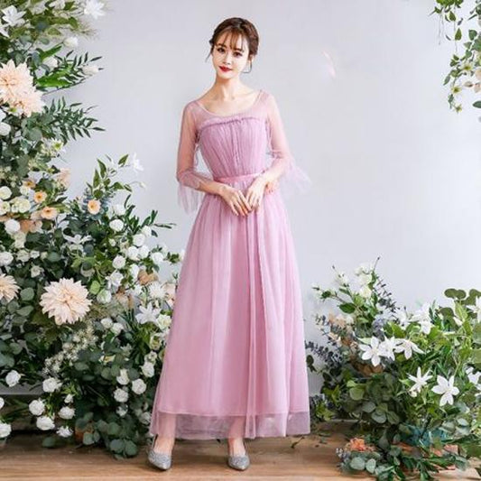 The Sister's Evening Dress Was Once Very Elegant. A Line V Leader Long Tulle Wedding Banquet Dress Can Be Worn At Ordinary Times