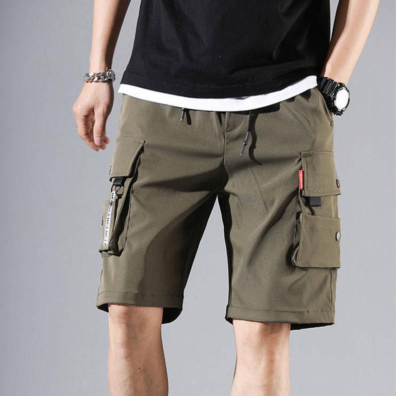 Men's Overalls Shorts Loose Multi-pocket Pants Casual Student Five-point Pants Summer Thin Lightweight Sports Breathable Outer Shorts