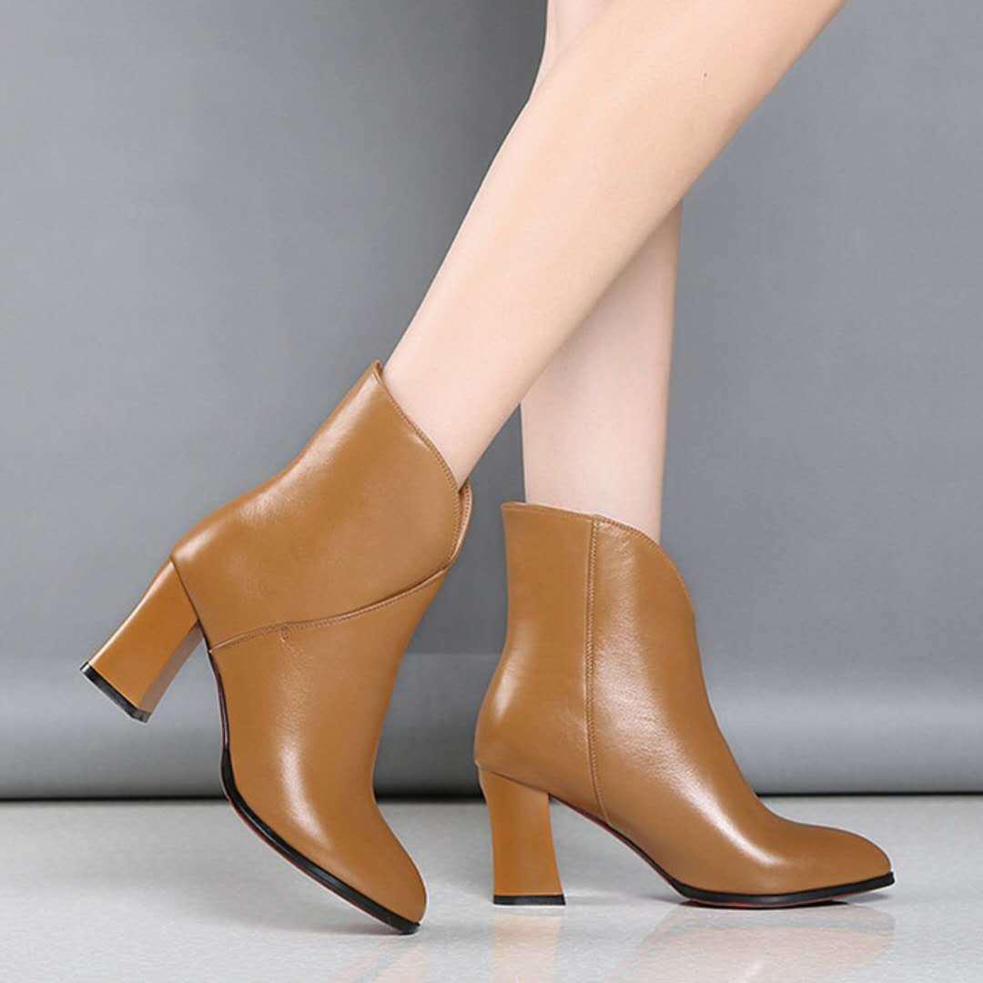 Autumn Winter Boots Martin Boots Women's Leather Shoes Women's Snow Boots Winter Plus Velvet Shoes