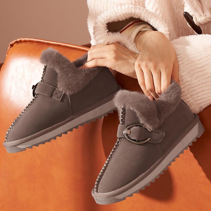 Snow Boots Women's Thick Winter Plus Velvet Cotton Shoes Women's Outer Wear Non-slip Warm Shoes Plush Shoes Cotton Shoes