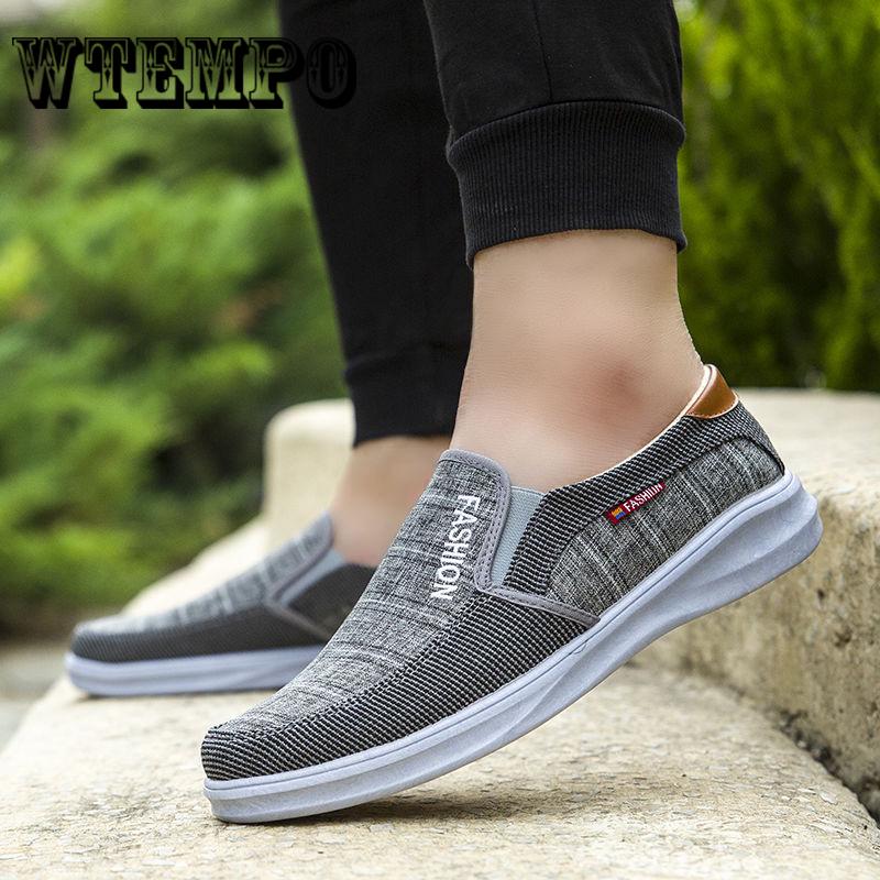 Men Shoes Casual Canvas Shoes Breathable Mesh Slip on Outdoor Sports Sneakers