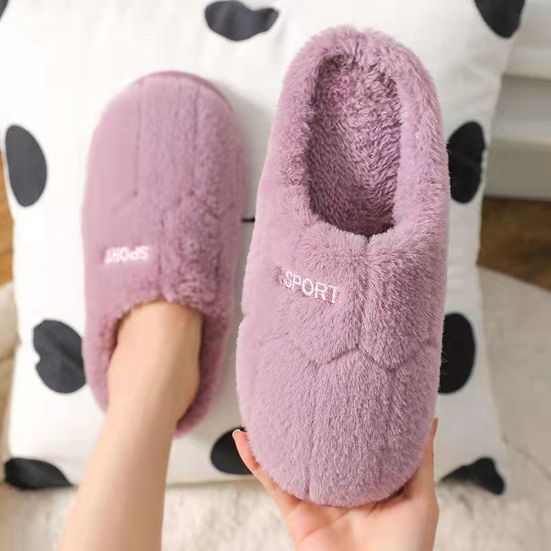 Cotton Slippers for Men and Women Fall/winter Indoor Plus Velvet Padded Non-slip Household Slippers