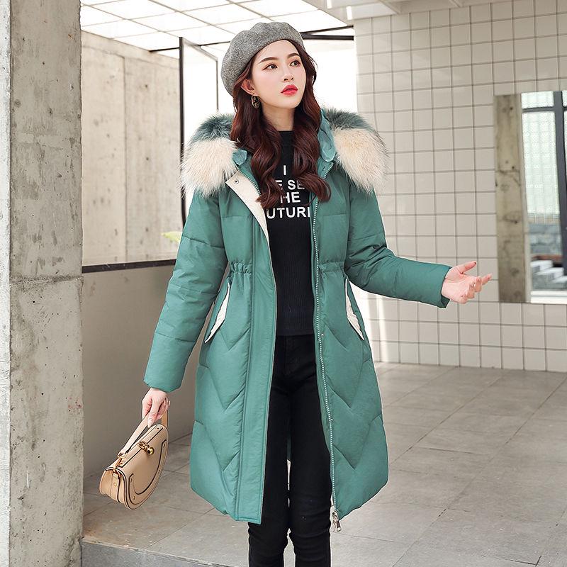 Down Cotton Clothing Women's Jacket Winter Waist Thickening Cotton Long Paragraph Knee Cotton Jacket