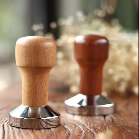 Calibrated Tamper Pressure 58mm 51mm 53mm 58mm for Coffee and Espresso Mat Powder Hammer  Wooden Handle