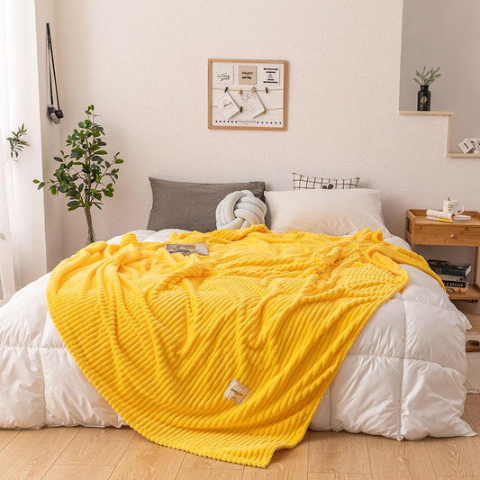 Skin-friendly Flannel Blanket Warm Napping Leisure Blanket Towel Blanket Single Double Summer Thin Blanket