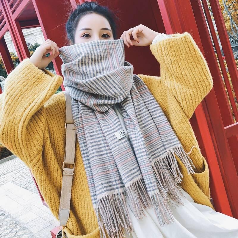 Women Cashmere Scarf Plaid Women Fashion Warm Winter Shawl for Women Pashmina Shawl