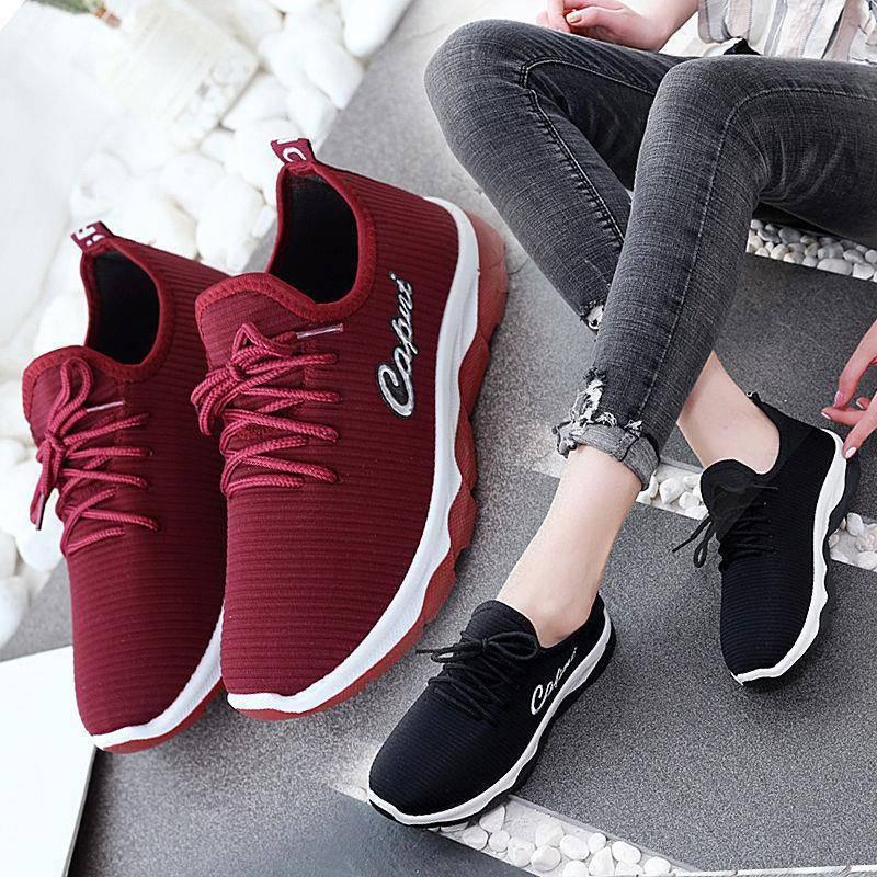 Summer Net Shoes Women's Fashion Sports Shoes Breathable Non-slip Hiking Shoes Lace-up Leisure Walking Shoes