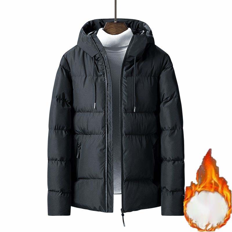 Men's Cotton Winter Jacket Thick Down Jacket Hooded Casual Warm Jacket