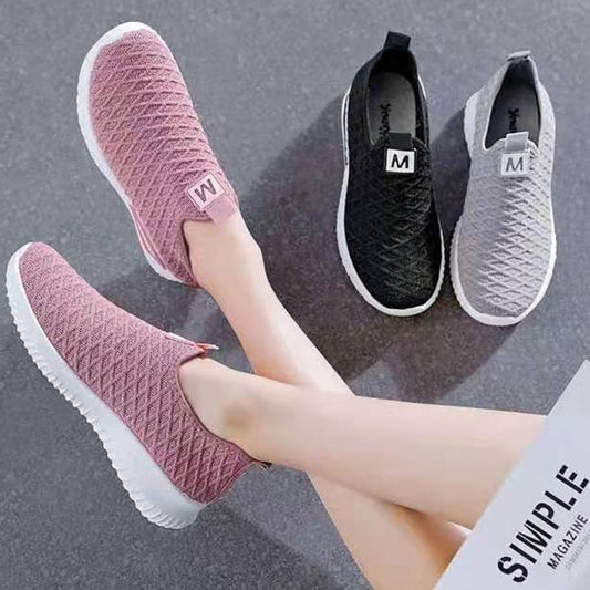 Old Beijing Cloth Shoes Women's Breathable Mesh Spring and Autumn Leisure Elderly Lazy Sports Single Pedal Shoes