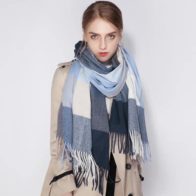 Scarfs for Women Cashmere Warm Tassel Long Plaid Ladies Scarves Shawls Fashion Scarf Wraps Female