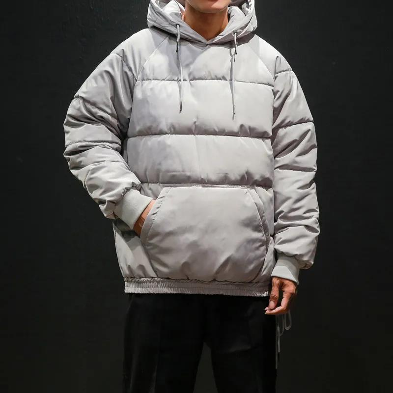 Winter Warm Hooded Cotton Jacket Men's Plus Fat Plus Size Loose Cotton Jacket Korean Version of The Trend of Bread Clothes