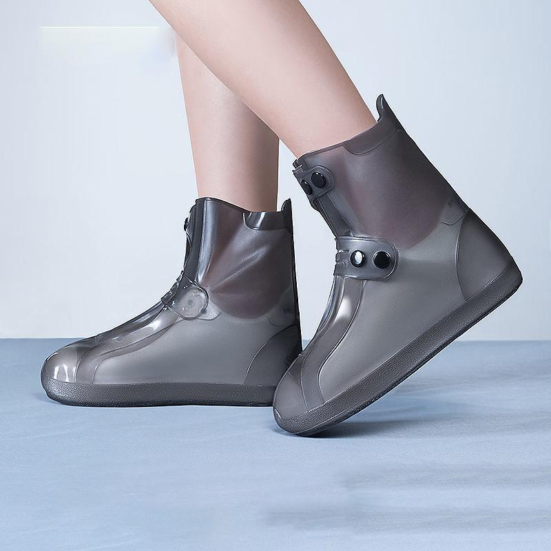 Rain Boot Cover Waterproof Non-slip Shoe Cover Men Women Adult Children Mid-high Tube Water Shoes Wear-resistant Rain-proof Thick Shoe Cover