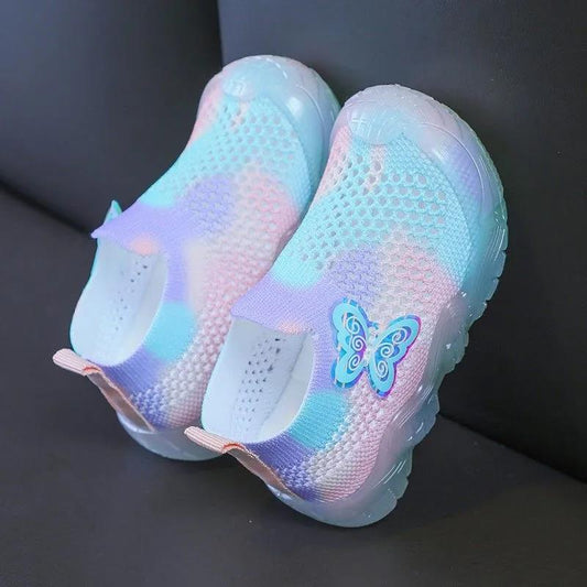 Children Infant Kids Girls Boys Solid Mesh Lazy Casual Shoes