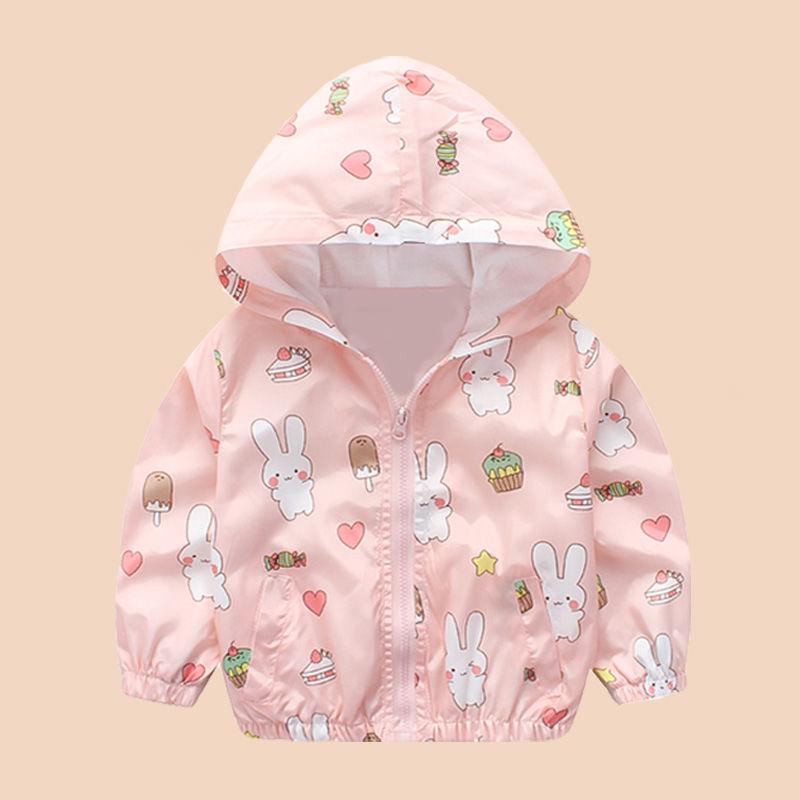 Baby Girl Lovely Rabbit Cartoon Jacket Hoodie Long Sleeve Windbreaker Children Clothing