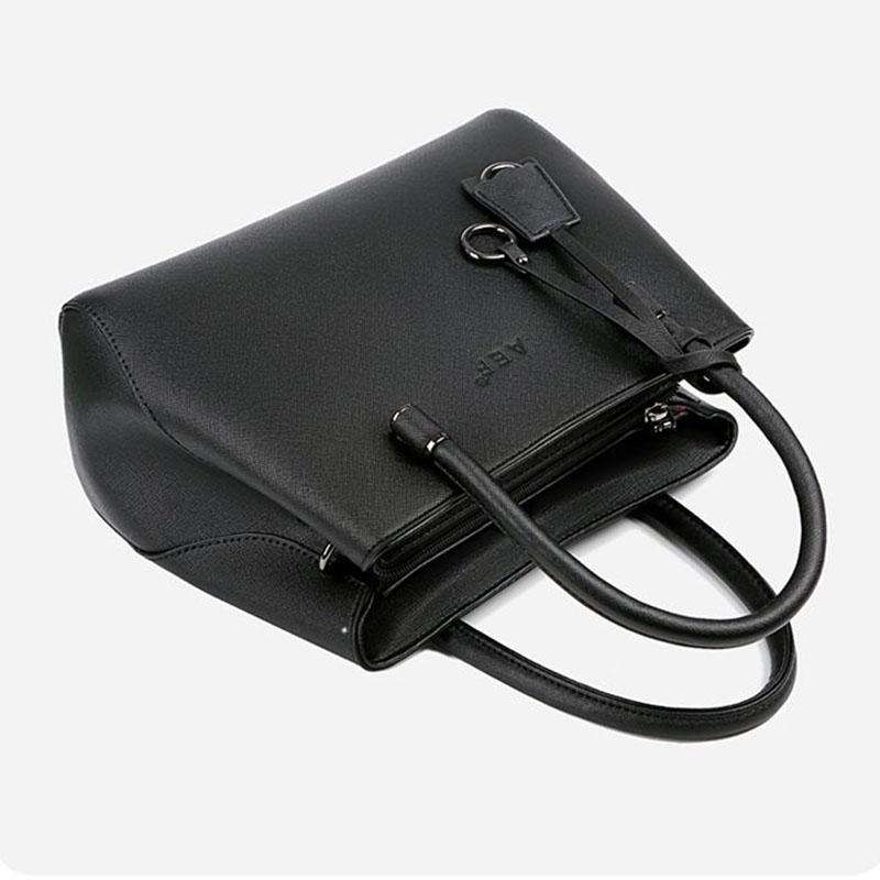 Pure Color Elegant Genuine Leather Luxury Top-Handle Bags Large Capacity Personality European Style Crossbody Bag Handbags Women tote bag