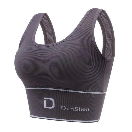 Women's Underwireless Underwear Fitness Underwear Breathable Sports Bra Shockproof Medium Strength Support Shaping Anti-Sagging Bra