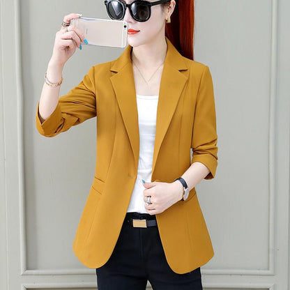 Short Paragraph Suit Jacket Female Spring and Autumn Thin Section Temperament Elegant Ladies Suit Jacket Slim Suit Jacket Women's Casual Jackets