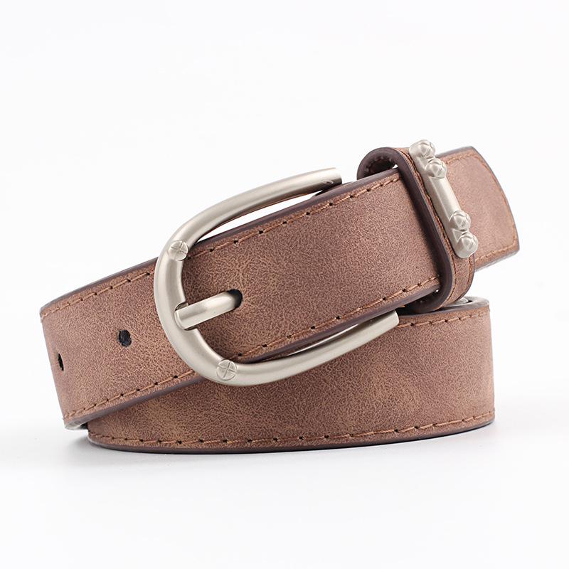 Fashion Concise Accessories Ring Belt Women Pu Leather Pin Buckle Flat Belt