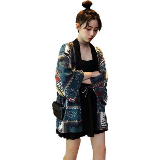 Kimono Cardigan Woman Thin College Streetwear Sunscreen Clothes Kimono Coat