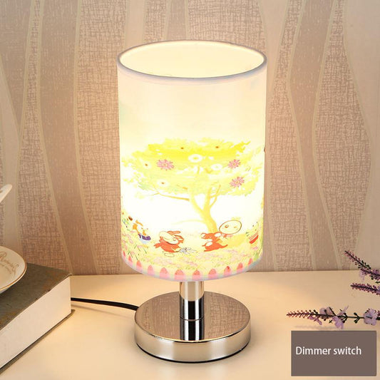 Bedroom Bedside Simple Modern Creative Decoration Night Light Eye Protection Warm Light Bedside Lamp Fabric Table Lamp