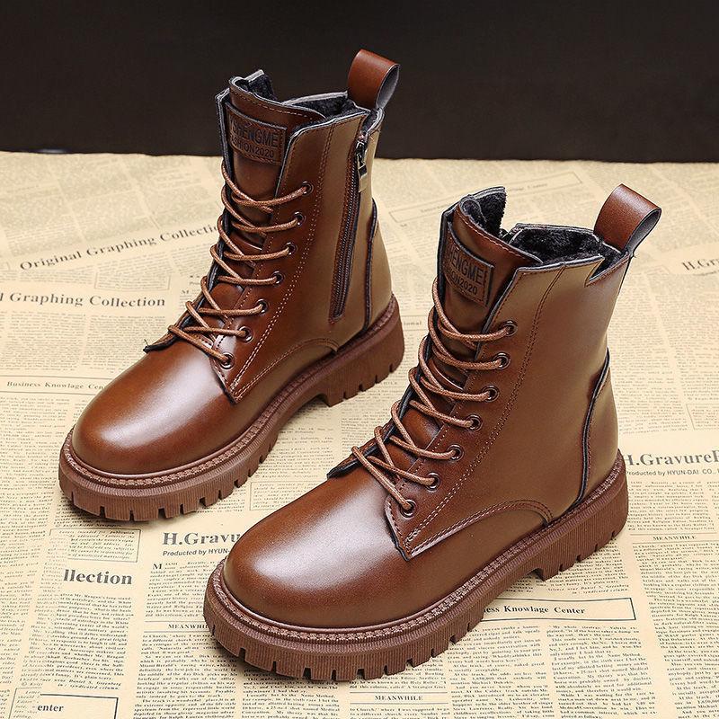 British Style Women's Martin Boots Autumn and Winter Korean Style Thick Martin Boots All-match Platform Knight Boots