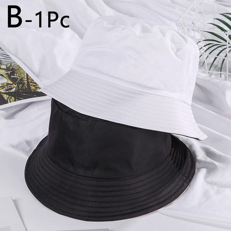 1pc Summer Foldable Bucket Hat Women Outdoor Sunscreen Cotton Cap Female Hat Wide Brim Fisherman's Hats